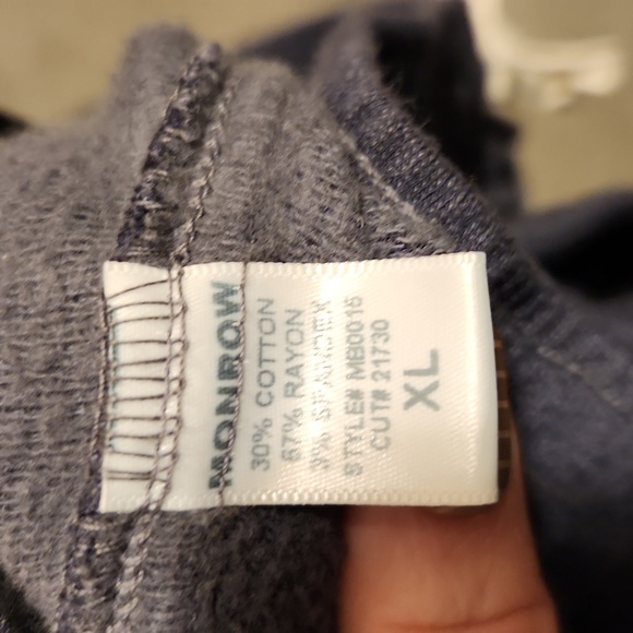 (5 For $30) NWT Monrow Men's Gym Shorts Blue Steel XL Drawstring & Pockets - Picture 9 of 10